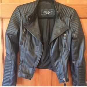 Genuine leather moto jacket